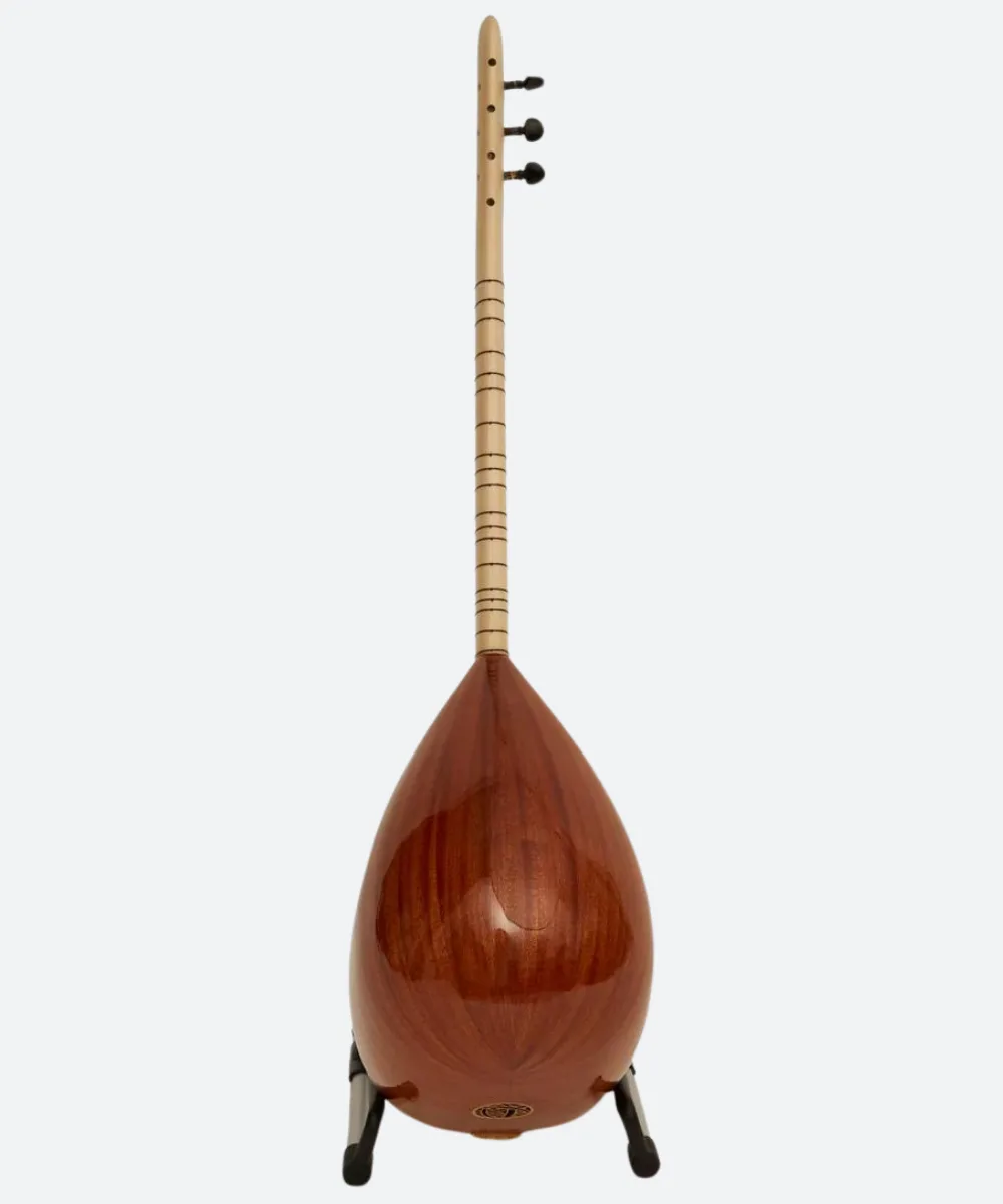Turkish Long Neck Baglama Saz Mahogany - Free Soft Case - Image 4