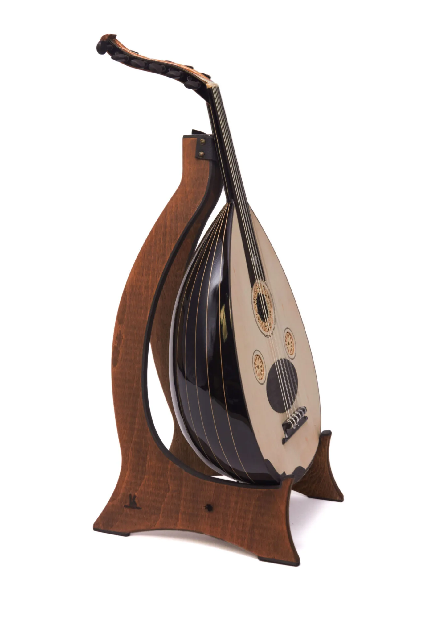 Turkish Oud with Internal Pickup by Master Enver Asaf - Authentic Craftsmanship, Modern Versatility. Black - Image 3