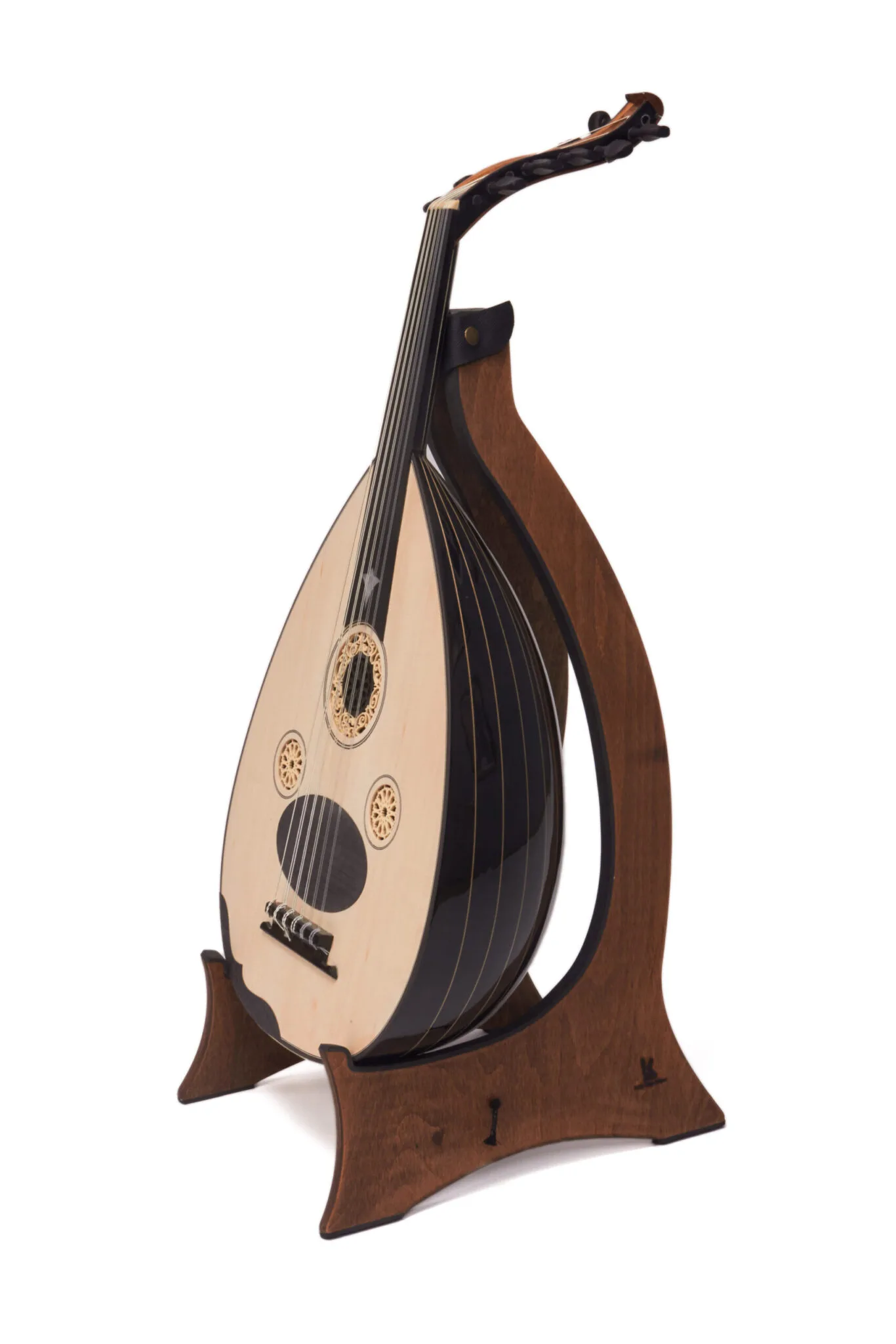 Turkish Oud with Internal Pickup by Master Enver Asaf - Authentic Craftsmanship, Modern Versatility. Black