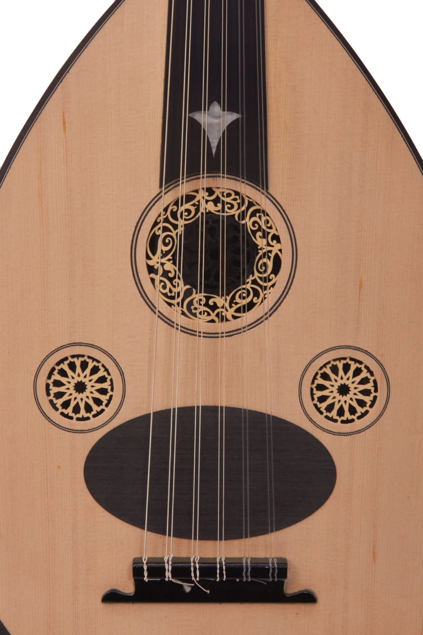 Turkish Oud with Internal Pickup by Master Enver Asaf - Authentic Craftsmanship, Modern Versatility. Black - Image 4
