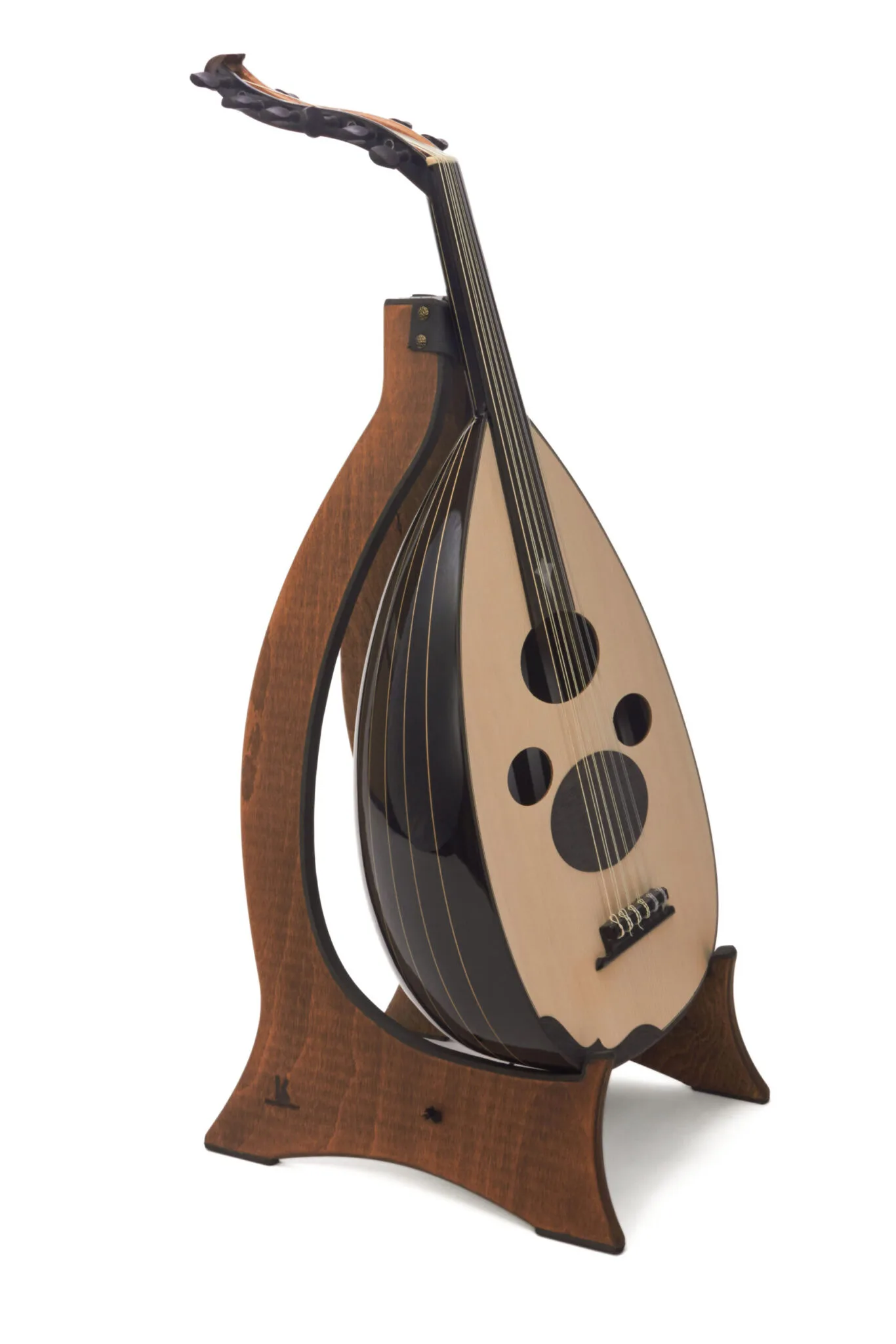 Arabic Oud with Internal Pickup by Master Enver Asaf - Authentic Craftsmanship, Modern Versatility. Black - Image 3