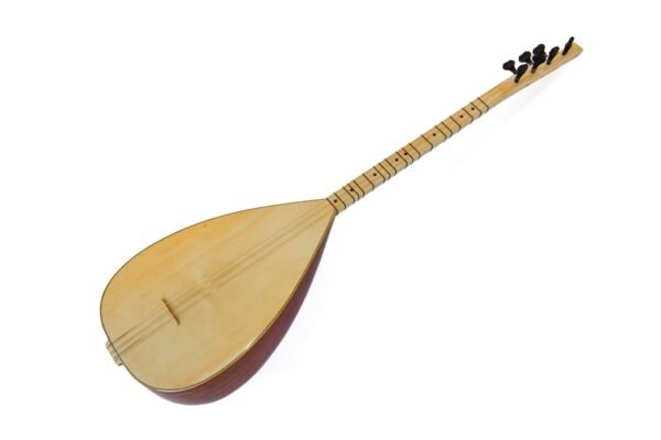 Turkish Short Neck Professional Baglama Saz Mahogany - Free Soft Case - Image 3